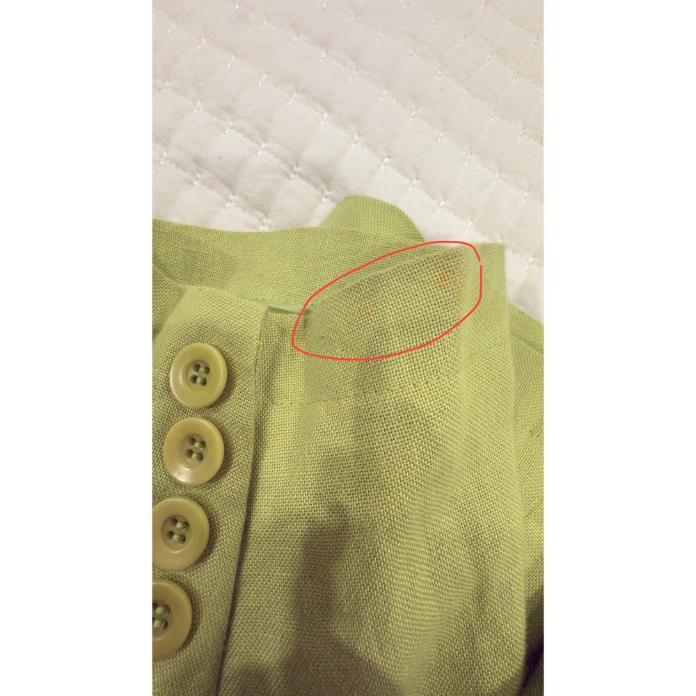Talbots Woman Lime Green 100% Irish Linen Button Front Blazer Jacket 20W - Picture 11 of 11